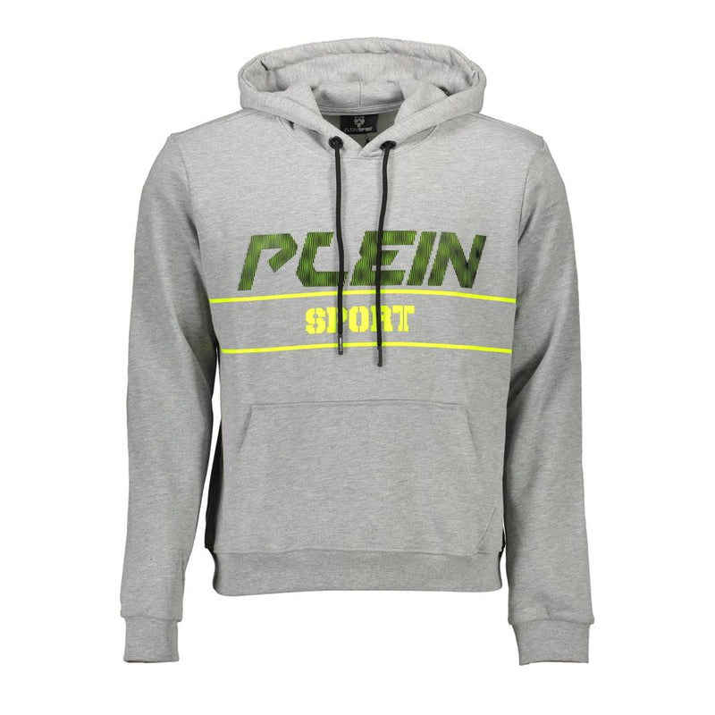 Sweat à capuche gris en coton pour homme Plein Sport