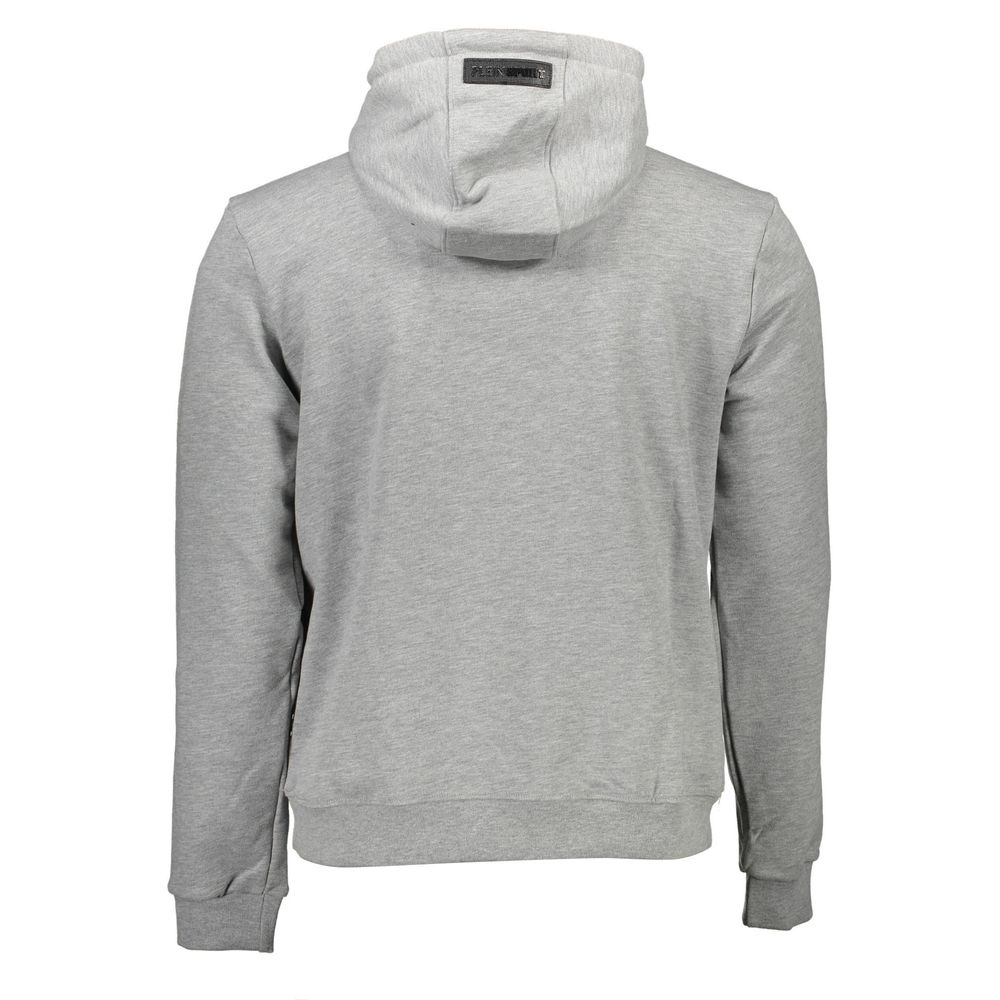 Sweat à capuche gris en coton pour homme Plein Sport