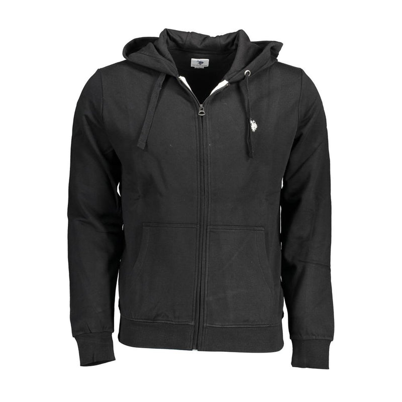 US POLO ASSN. Zwarte katoenen herensweater