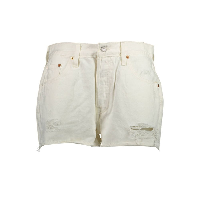 Levi's 501 White Cotton Women's Shorts - Essential Summer Style