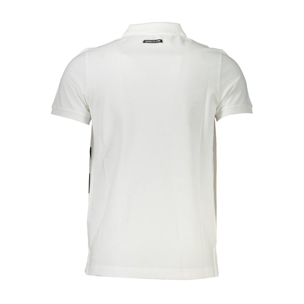 Polo homme en coton blanc Cavalli Class