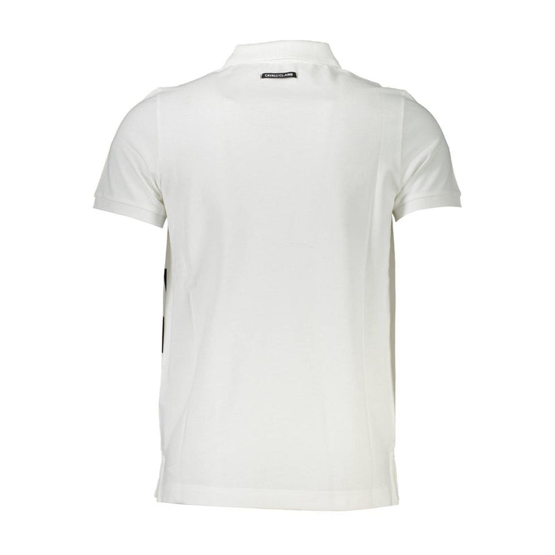 Polo homme en coton blanc Cavalli Class