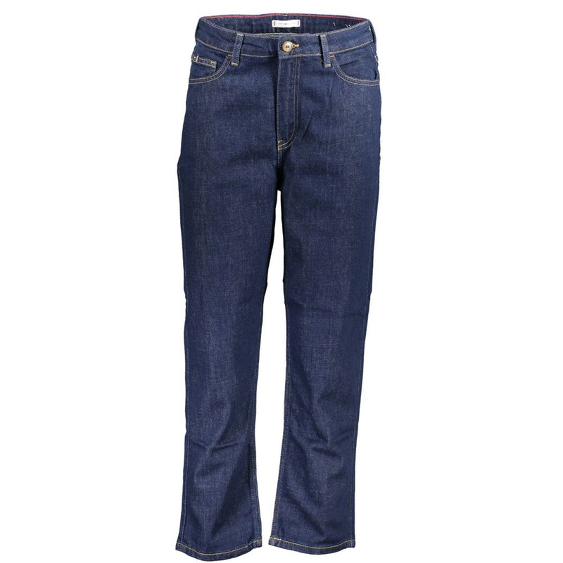 Tommy Hilfiger Blue Cotton Women Jeans - Classic Straight Fit