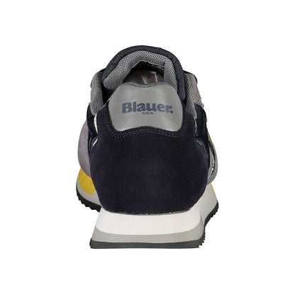 Blauer: Geef je stap een boost: Blauwe contrastkleurige vetersneakers
