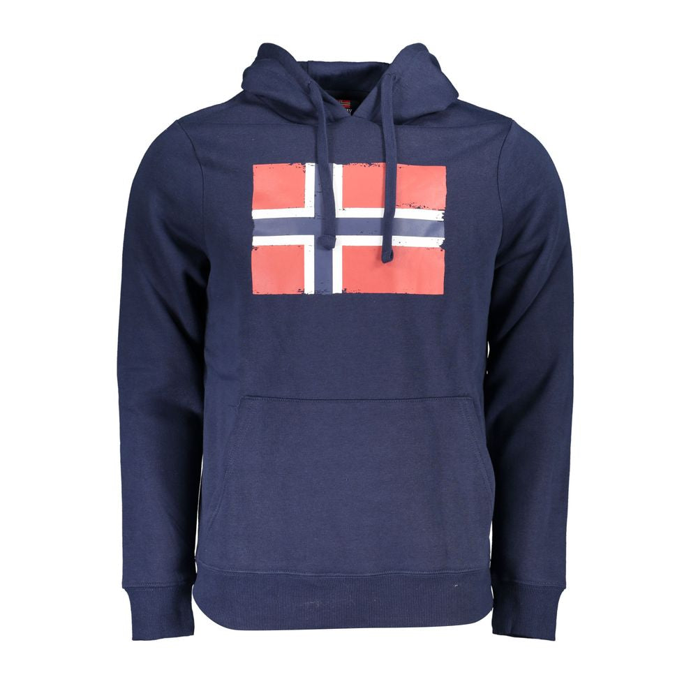 Pull en coton bleu pour homme, Norvège 1963
