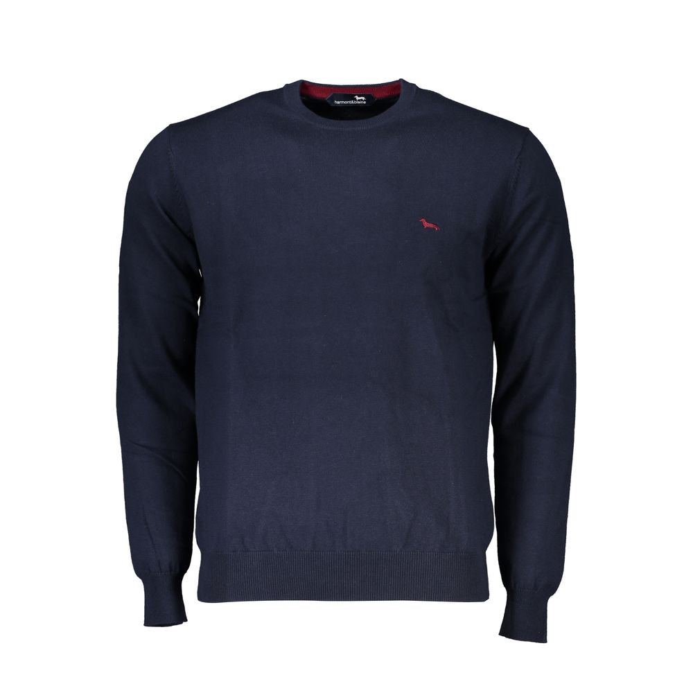 Pull bleu à col rond brodé de Harmont &amp; Blaine