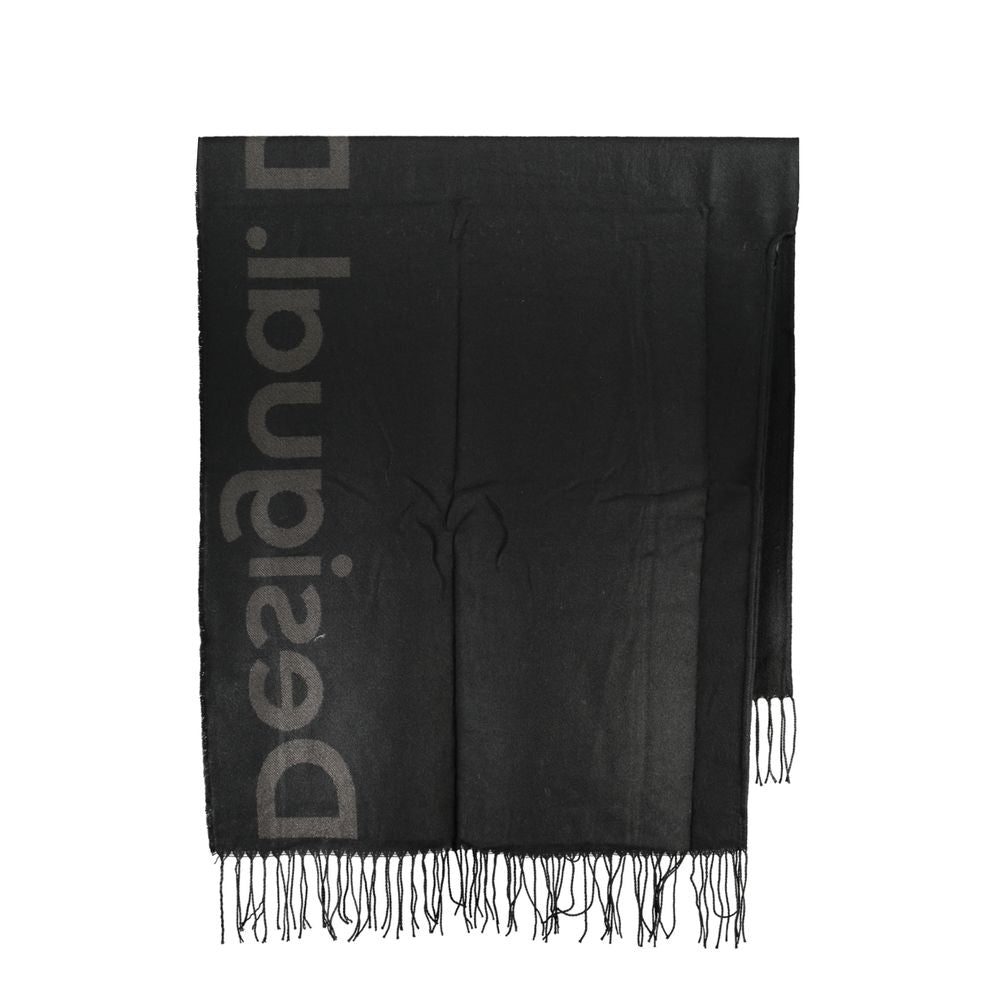 Desigual Chic Contrast Detail Poncho - Timeless Black