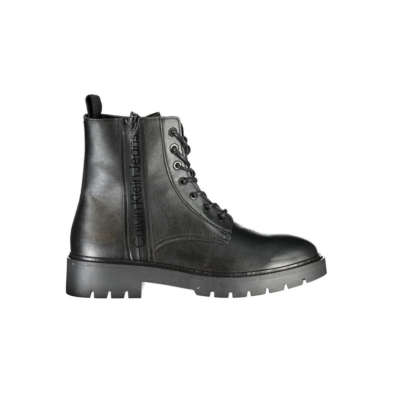 Calvin Klein Black Polyester Men Boot - Stylish Ankle Boots