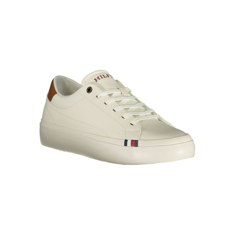Tommy Hilfiger White Polyethylene Men Sneaker - Style and Comfort