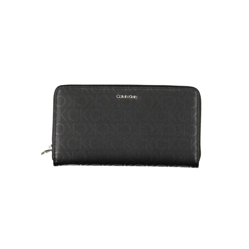 Calvin Klein Sleek Designer Three-Compartment Wallet - Black