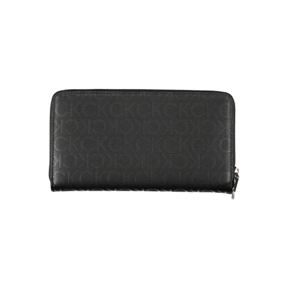 Calvin Klein Sleek Designer Three-Compartment Wallet - Black