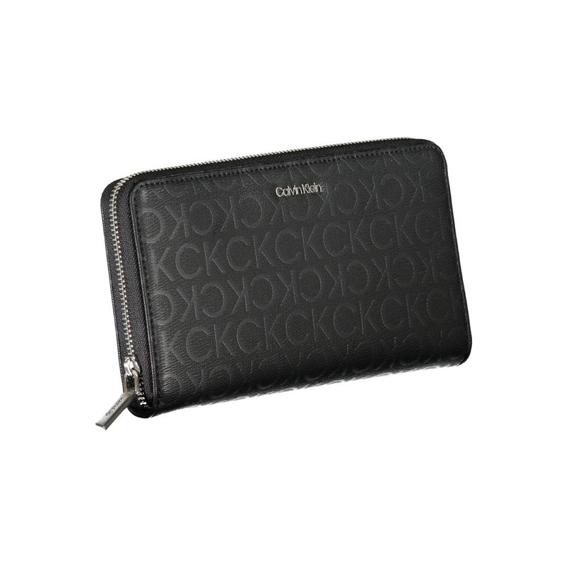 Calvin Klein Sleek Designer Three-Compartment Wallet - Black