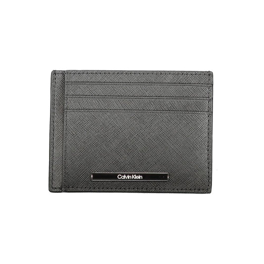 Portefeuille noir en cuir Calvin Klein pour homme