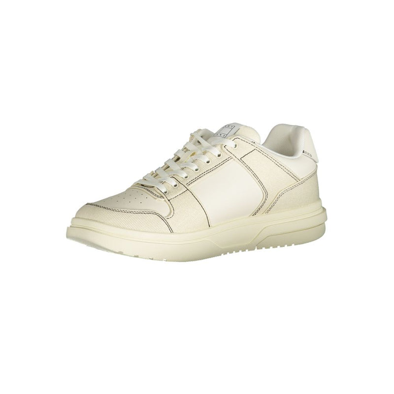 Tommy Hilfiger White Polyester Sneaker - All-Day Comfort and Style
