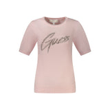 Guess Jeans Pull Femme Rose en Viscose - Chic et Confortable