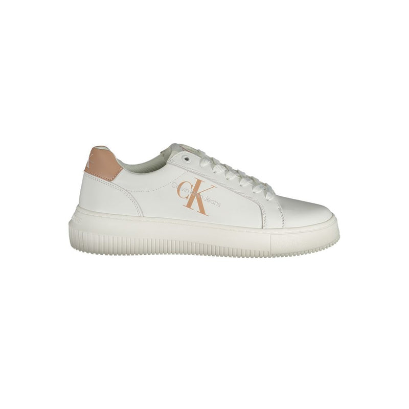 Calvin Klein White Leather Women Sneaker - Stylish & Eco-Friendly