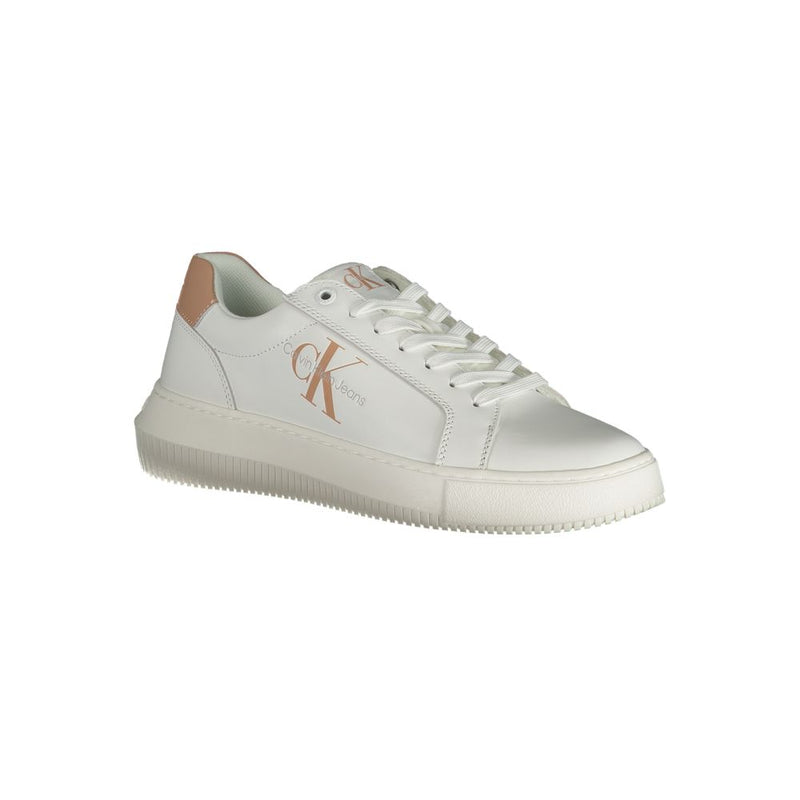 Calvin Klein White Leather Women Sneaker - Stylish & Eco-Friendly
