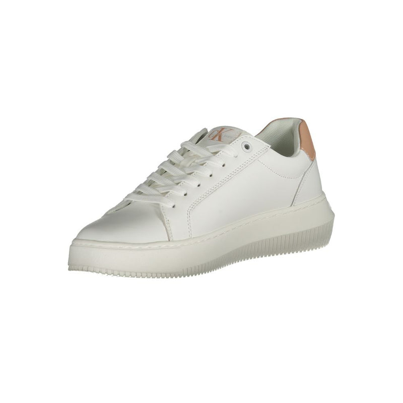 Calvin Klein White Leather Women Sneaker - Stylish & Eco-Friendly