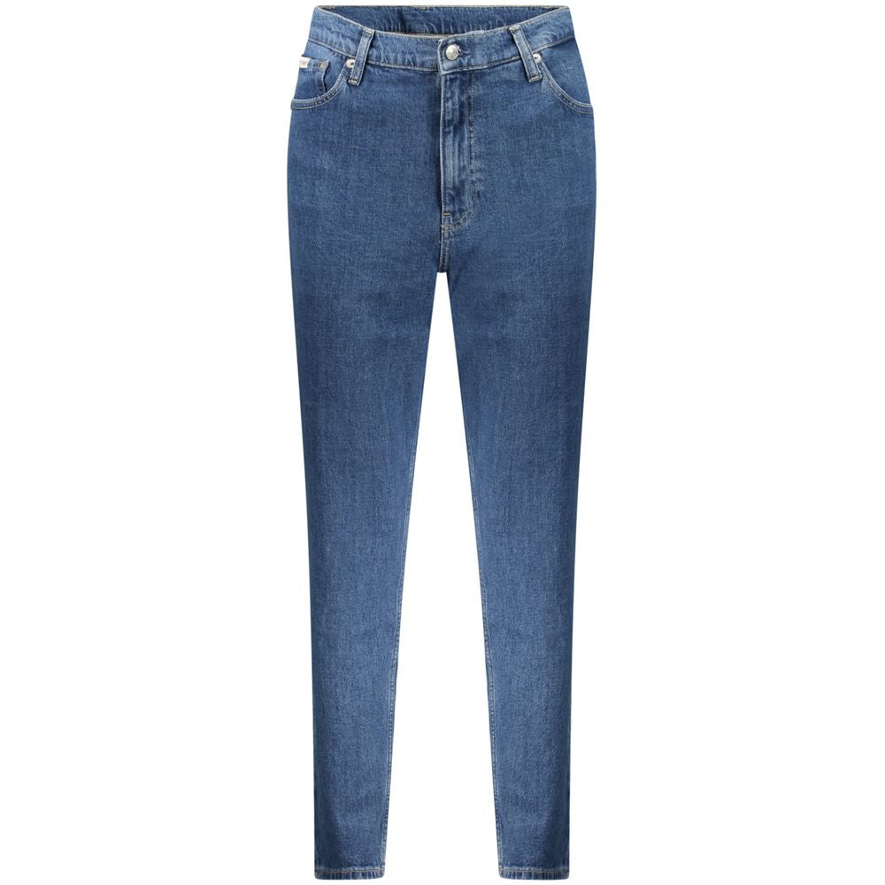 Calvin Klein Blue Cotton Women Jeans - Mom Jeans Style