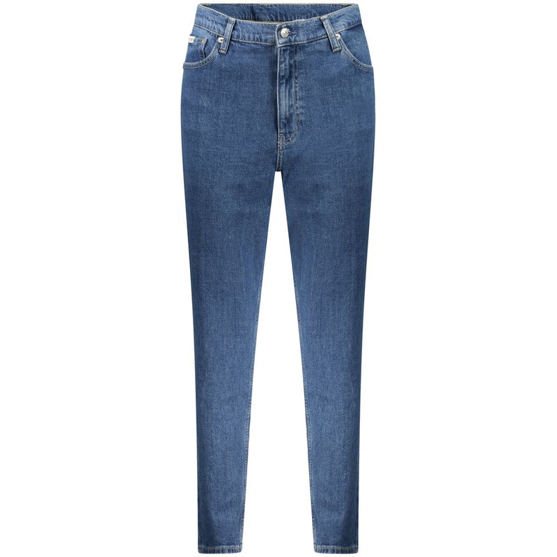 Calvin Klein Blue Cotton Women Jeans - Mom Jeans Style