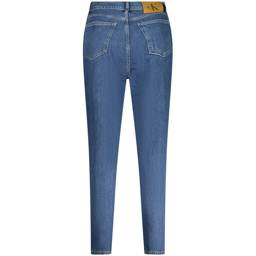 Calvin Klein Blue Cotton Women Jeans - Mom Jeans Style