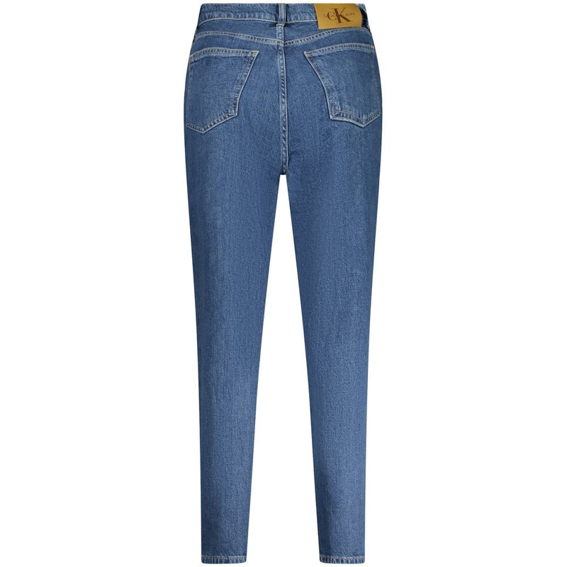 Calvin Klein Blue Cotton Women Jeans - Mom Jeans Style