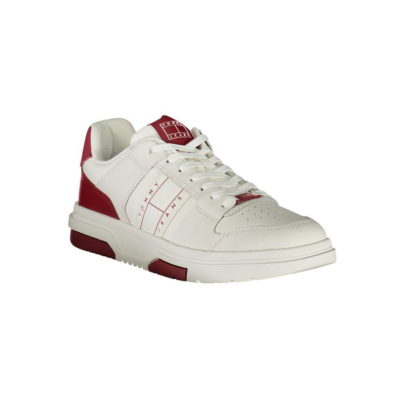Tommy Hilfiger Red Leather Men Sneaker - Style et Confort