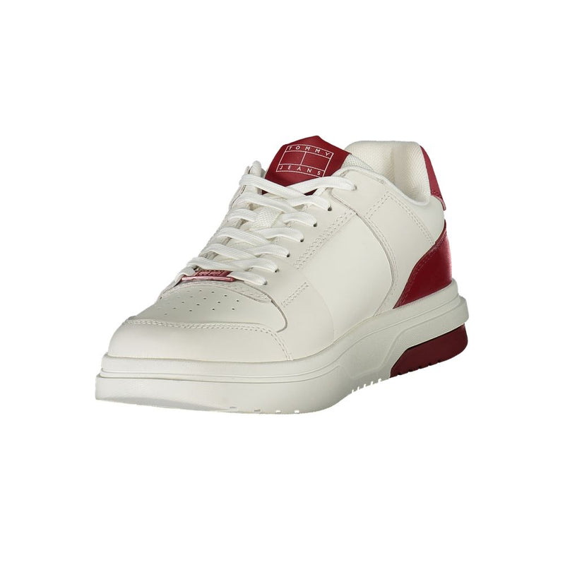 Tommy Hilfiger Red Leather Men Sneaker - Style et Confort