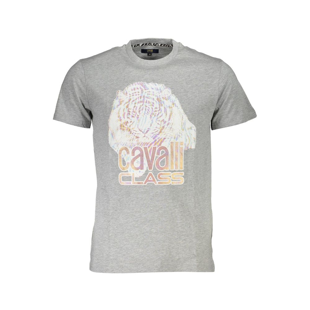T-shirt homme en coton brun Cavalli Class