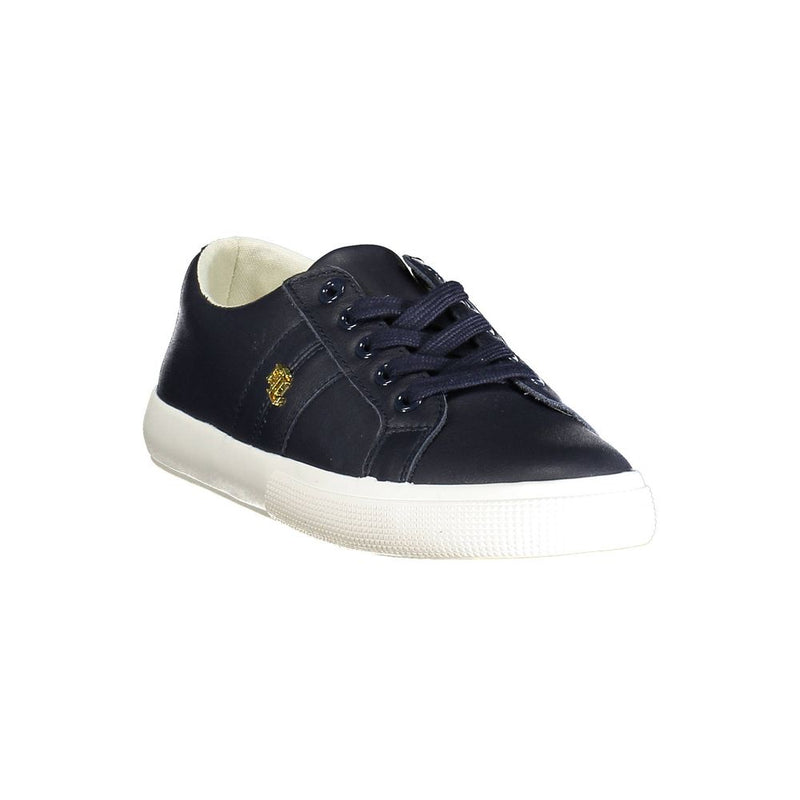 Ralph Lauren Blue Leather Women Sneaker - Style and Comfort Combined