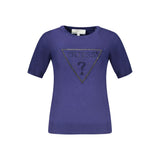 Guess Jeans Pull Femme Bleu en Viscose avec Strass