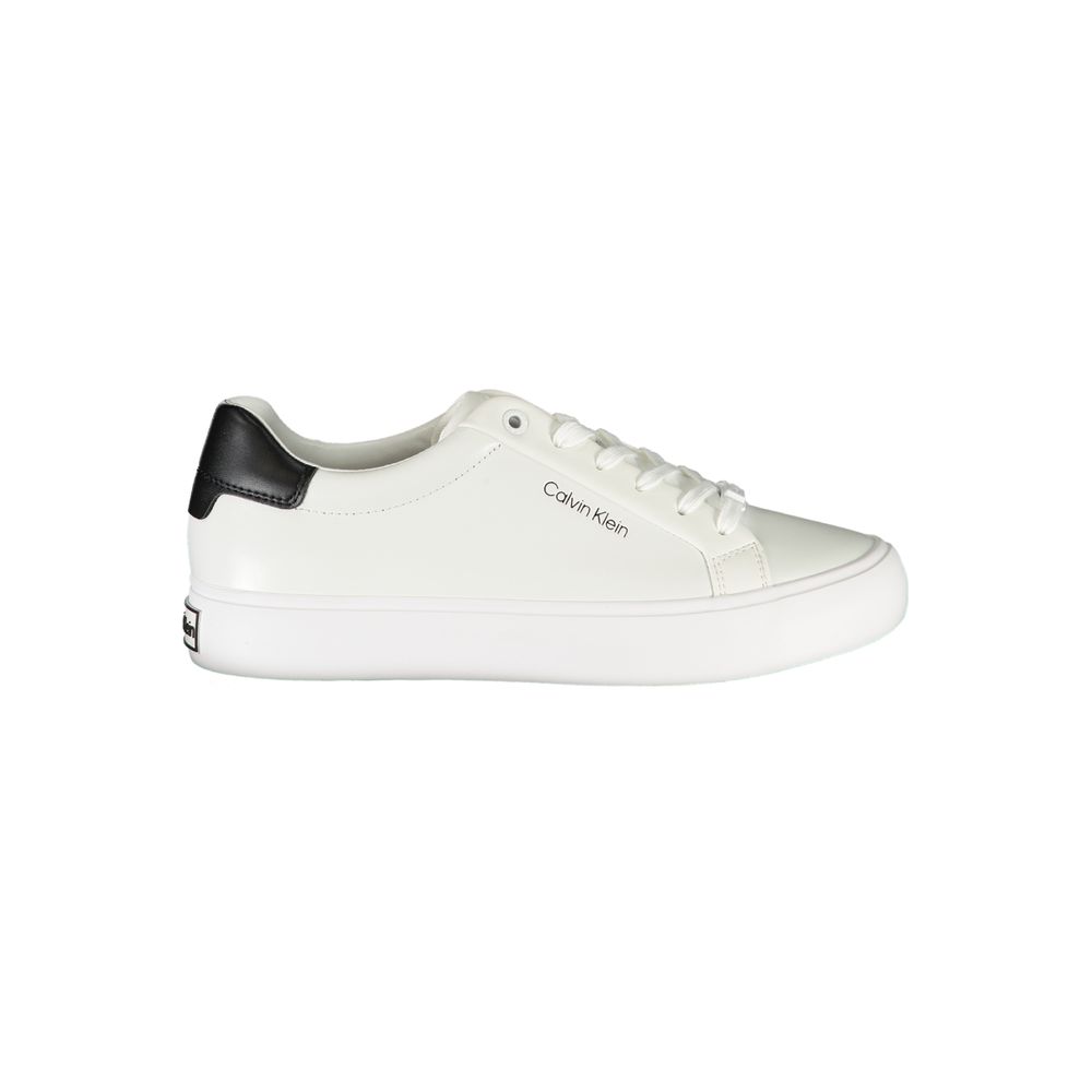 Calvin Klein Women's White Polyester Sneaker - Stylish & Comfortable