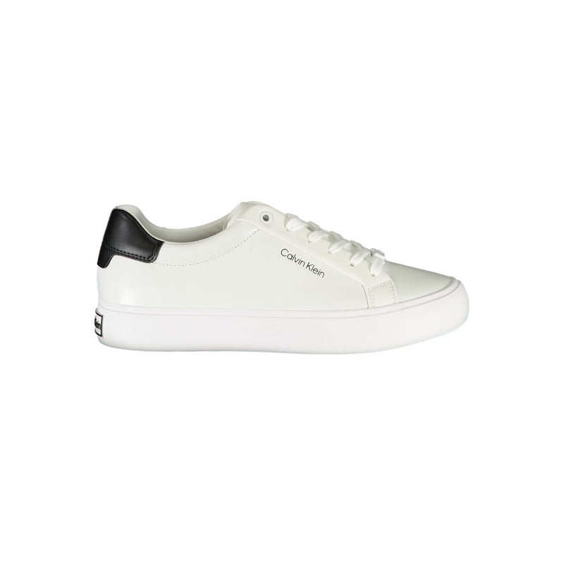 Calvin Klein Women's White Polyester Sneaker - Stylish & Comfortable