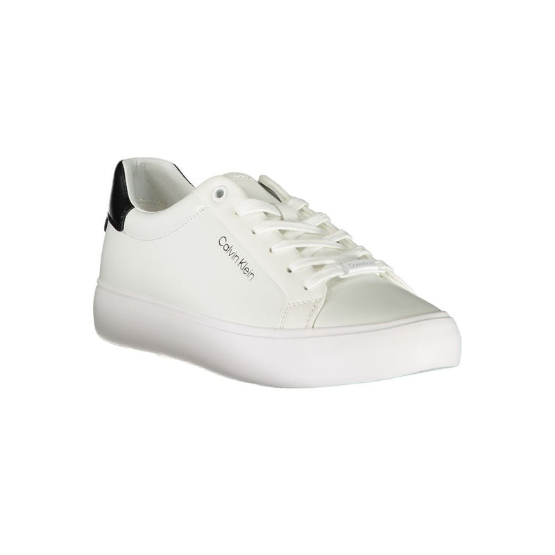 Calvin Klein Women's White Polyester Sneaker - Stylish & Comfortable