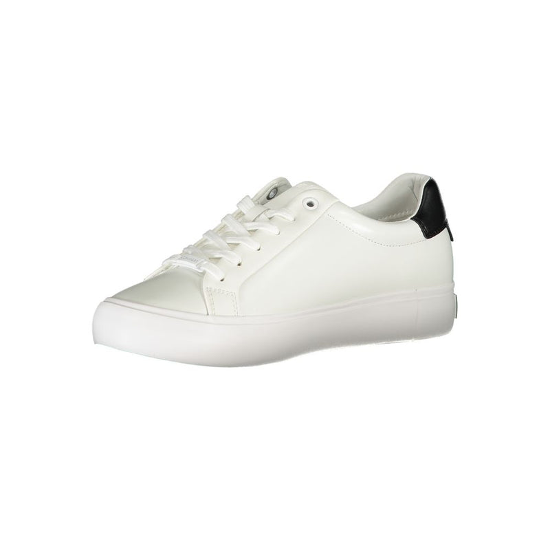 Calvin Klein Women's White Polyester Sneaker - Stylish & Comfortable