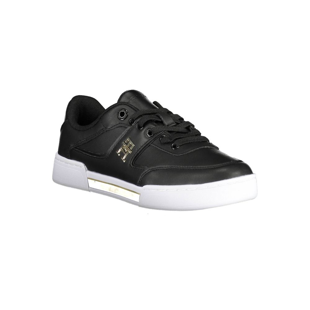 Tommy Hilfiger Black Leather Women Sneaker - Écologique et Stylé