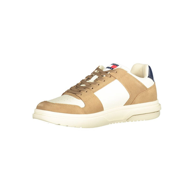 Tommy Hilfiger Sneakers en Cuir Beige pour Hommes - Style Américain Classique