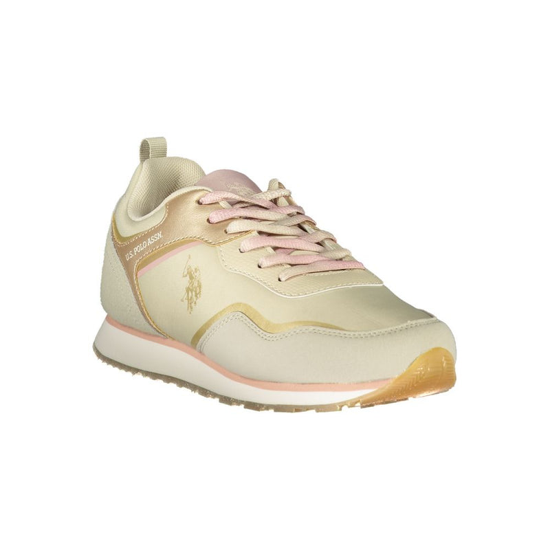 U.S. POLO ASSN. Beige Polyester Sneaker for Women - Stylish Comfort