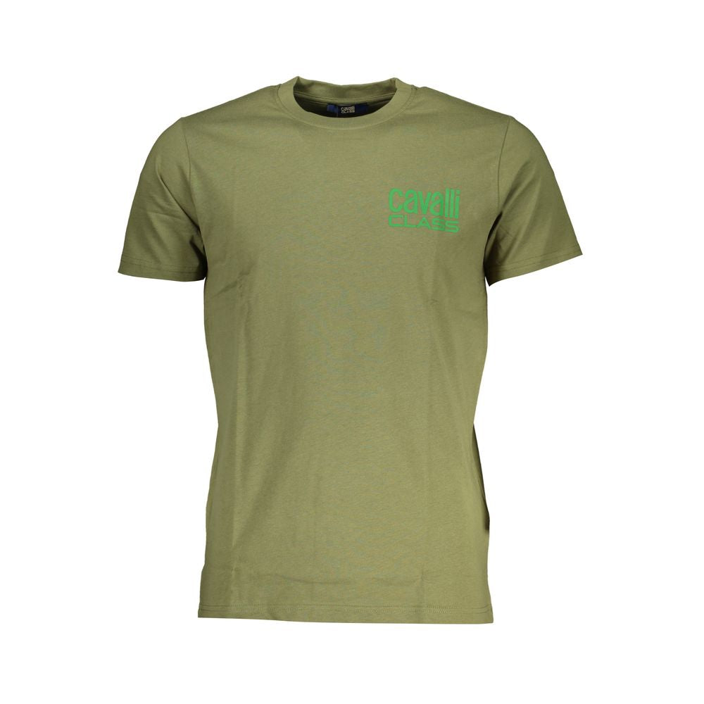 T-shirt homme en coton vert Cavalli Class
