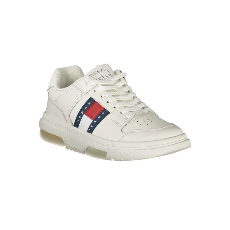 Tommy Hilfiger Sneakers Femme en Cuir Blanc - Élégantes et Confortables