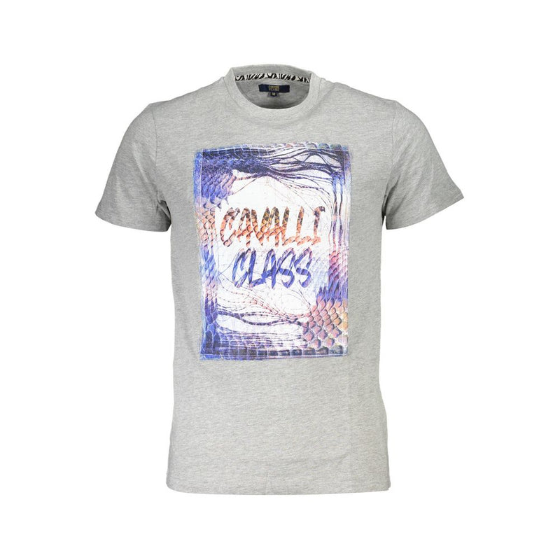 T-shirt homme en coton brun Cavalli Class