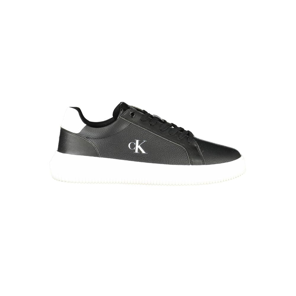 Calvin Klein Black Leather Men Sneaker - Stylish & Comfortable