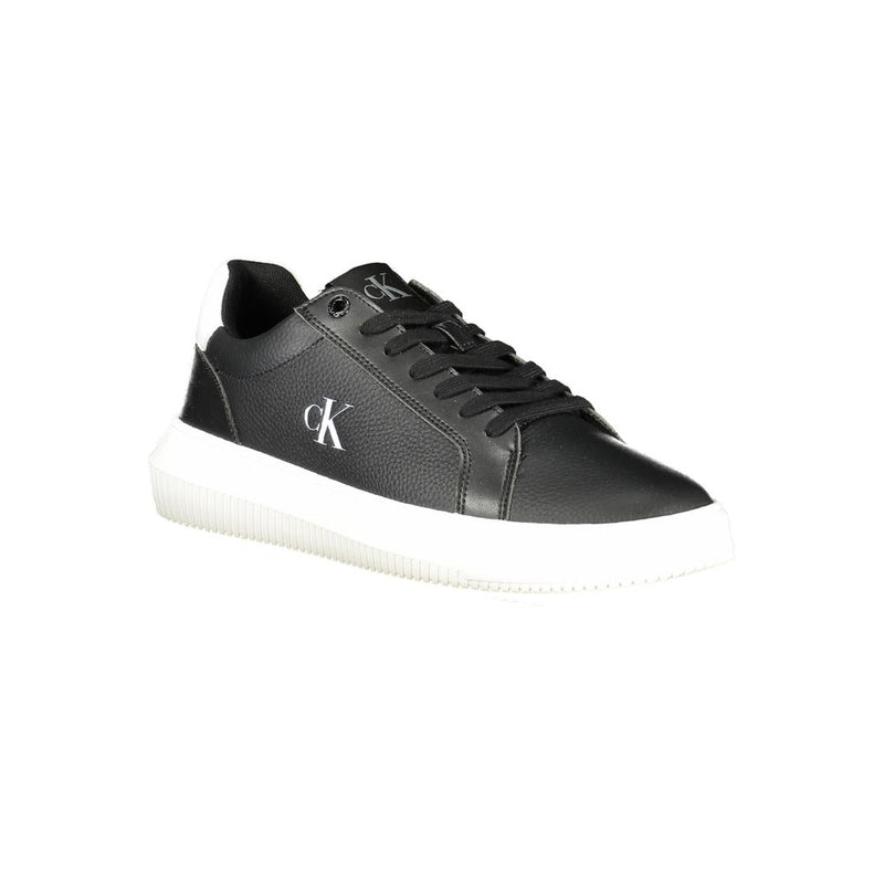 Calvin Klein Black Leather Men Sneaker - Stylish & Comfortable