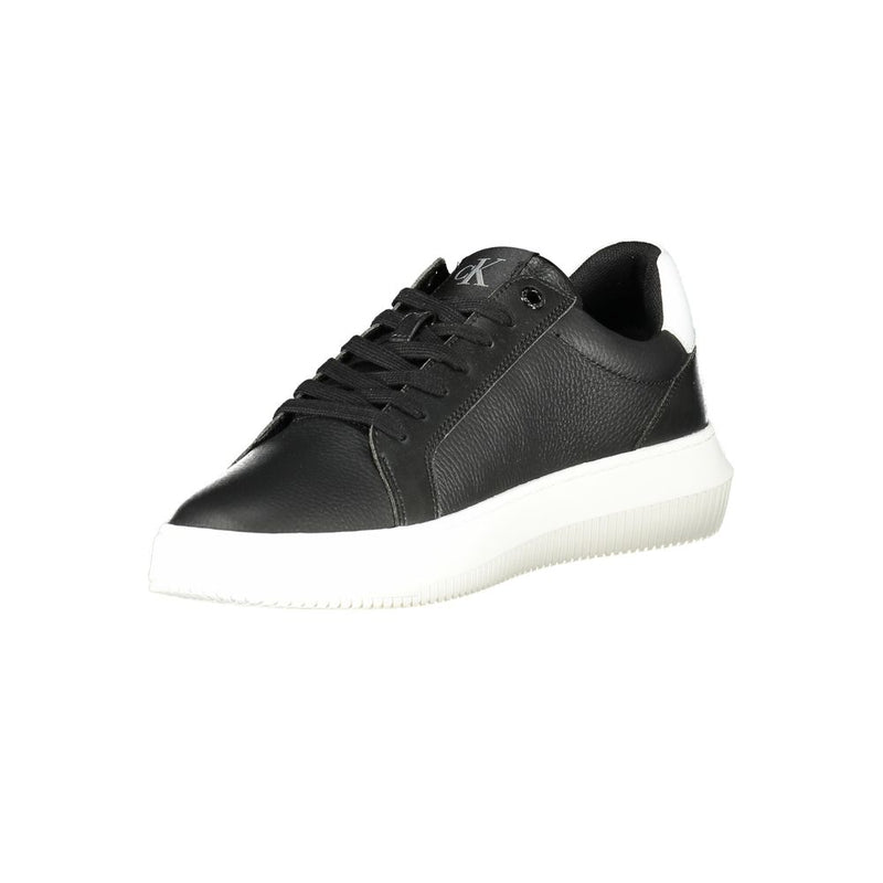 Calvin Klein Black Leather Men Sneaker - Stylish & Comfortable