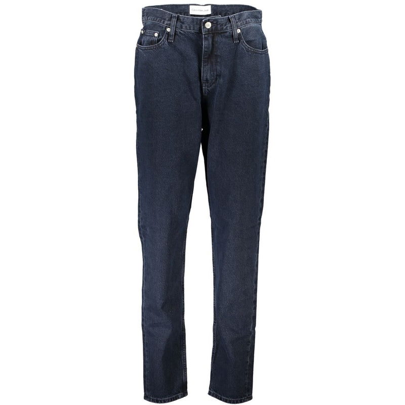 Calvin Klein Blue Recycled Cotton Women Jeans - Mom Fit