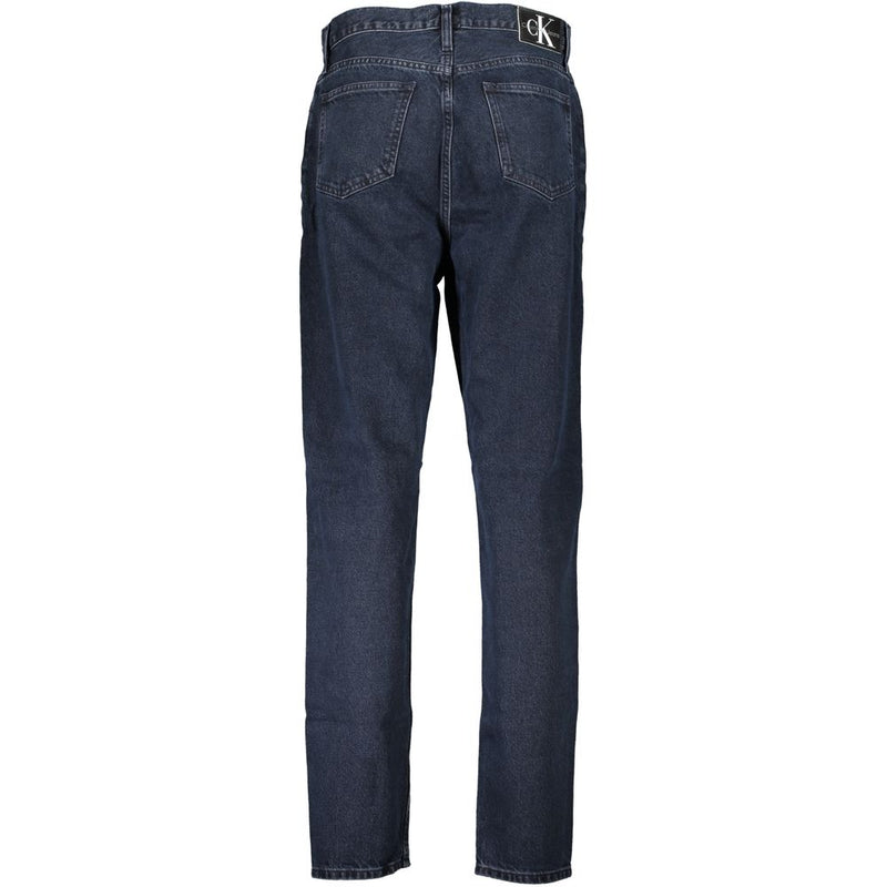 Calvin Klein Blue Recycled Cotton Women Jeans - Mom Fit