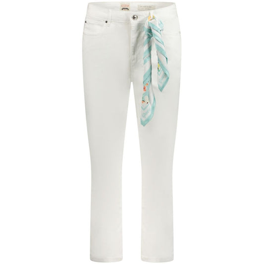 Guess Jeans Femme Jean Skinny Blanc en Coton - Élégance et Style