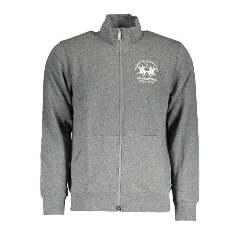 Pull en coton gris La Martina pour homme