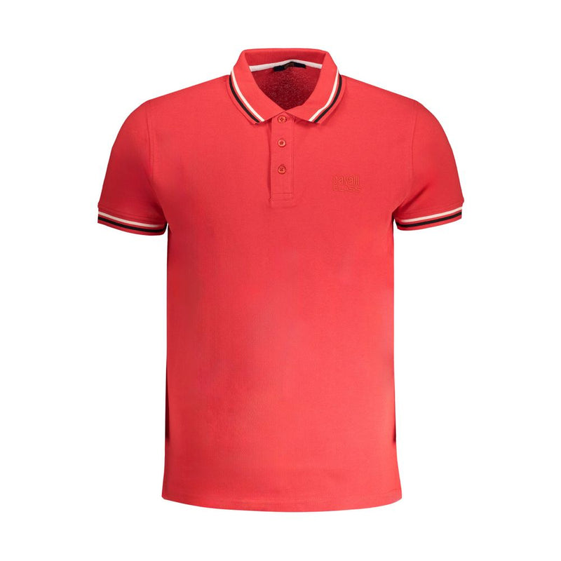 Cavalli Class Rode Katoenen Poloshirt