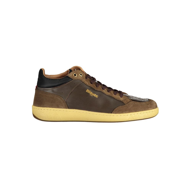 Blauer Brown Leather Men Sneaker - Élégance et Confort